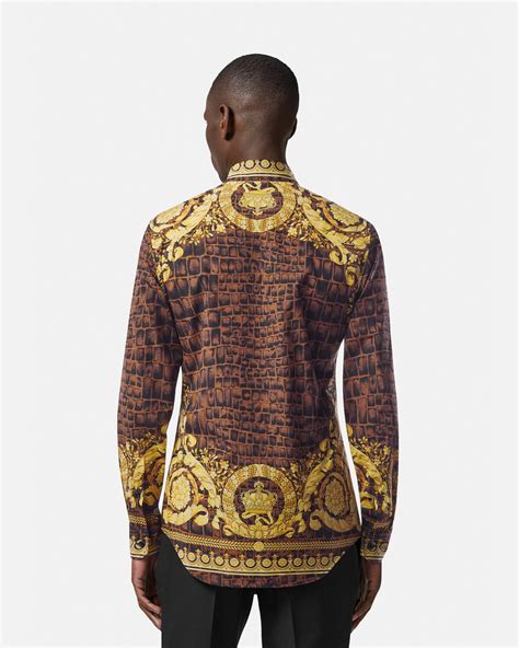 versace cornici print cotton shirt|Versace Barocco.